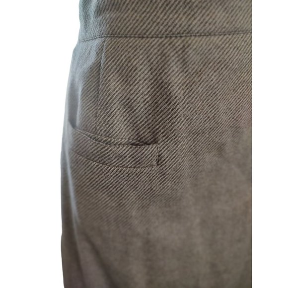70's - 80's Albert Nipon Designer Wool Diagonal Striped Tan/Cream Skirt - Picture 8 of 11